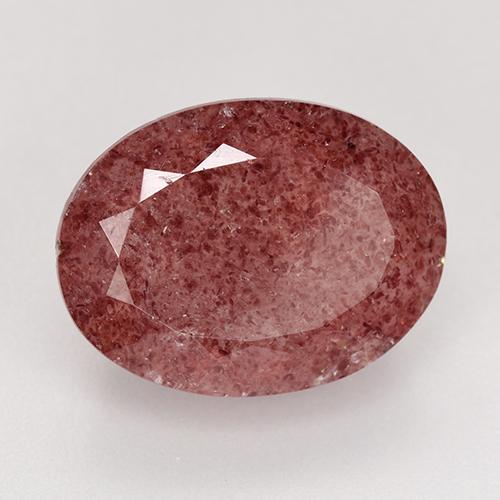 Quartzo morango rosa natural 9,84ct, corte oval, translúcido