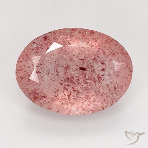 8.34ct Natural Rosa Médio Claro Quartzo Morango, oval, Translúcido