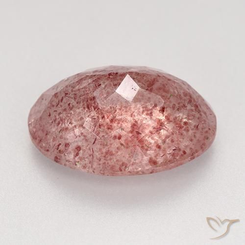 Quartzo Morango Rosa Médio Claro Natural 8.34ct, oval, Translúcido