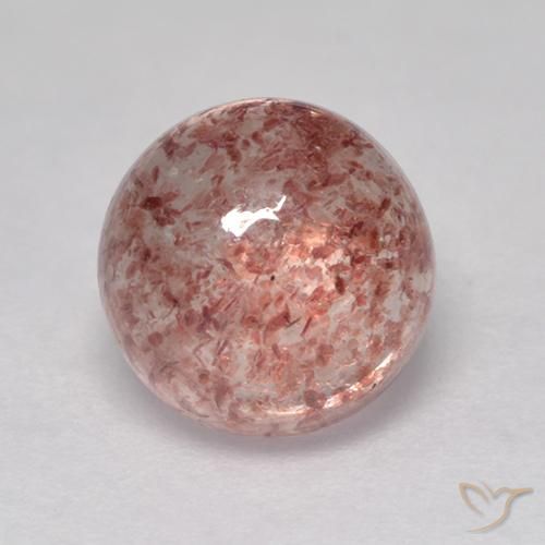 Quartzo Morango rosa médio Natural 2.03ct, Corte Redondo, Translúcido