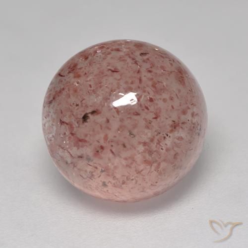 5.93ct Natural Rosa Claro Rosa Quartzo Morango, Redondo, Translúcido