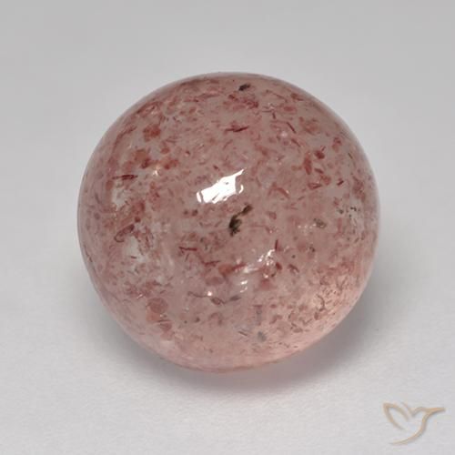 Quartzo Morango Rosa Claro Rosa Natural 5.93ct, Redondo, Translúcido