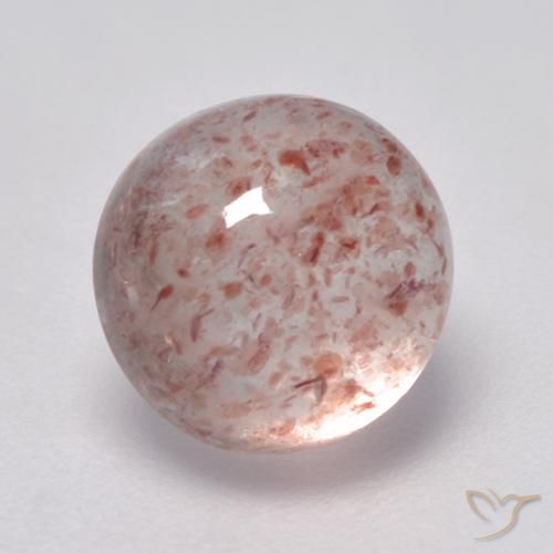 Quartzo Morango rosa médio Natural 3.06ct, Redondo, Transparente