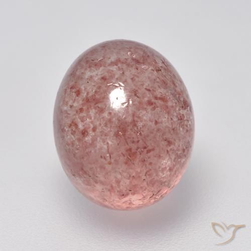 Quartzo Morango Rosa Médio Claro Natural 5.72ct, oval, Translúcido