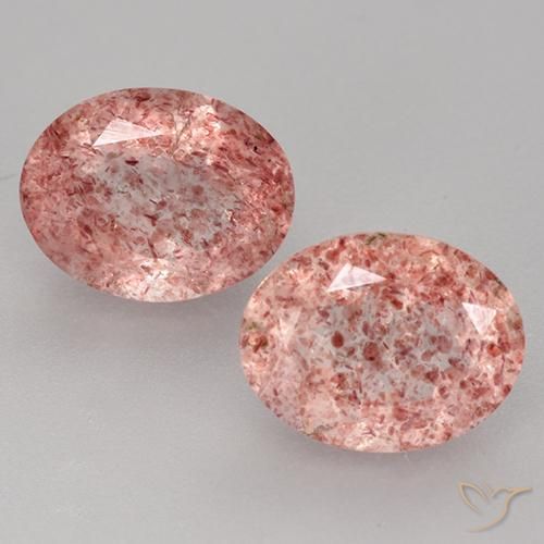 3.50ctw Natural Rosa Claro Rosa Quartzo Morango, oval, Translúcido