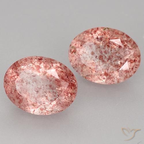 Pedras preciosas de Quartzo Morango Rosa Claro Rosa natural de 3.50 ct, oval, Translúcido