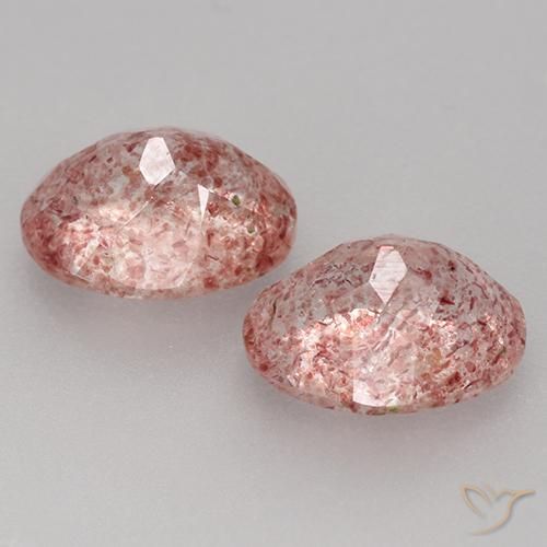 Pedras preciosas de Quartzo Morango Rosa Claro Rosa natural de 3.50 ct, oval, Translúcido