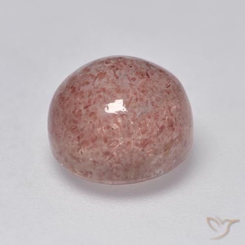 Quartzo Morango Rosa Terroso Natural 4.14ct, Redondo, Translúcido
