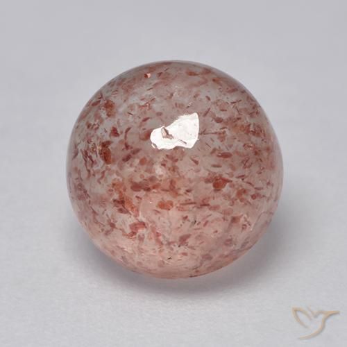 Quartzo Morango Rosa Terroso Natural 2.69ct, Redondo, Translúcido