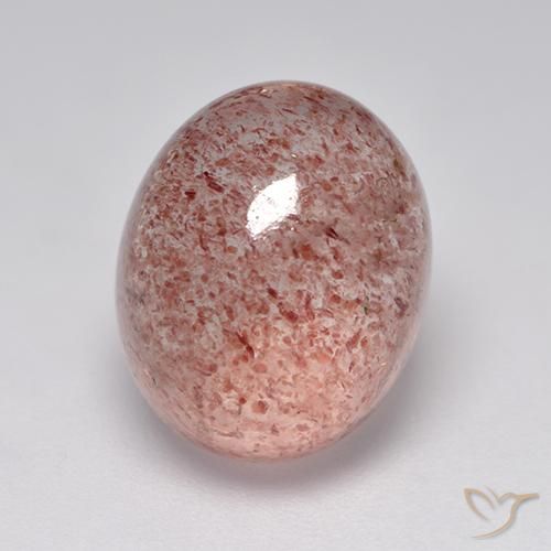 Quartzo Morango rosa médio Natural 7.08ct, oval, Translúcido