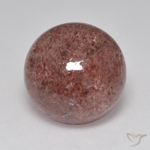 6.97ct Natural Rosa Borgonha Quartzo Morango, Redondo, Translúcido