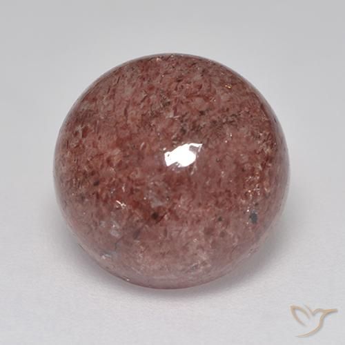 Quartzo Morango Rosa Borgonha Natural 6.97ct, Redondo, Translúcido