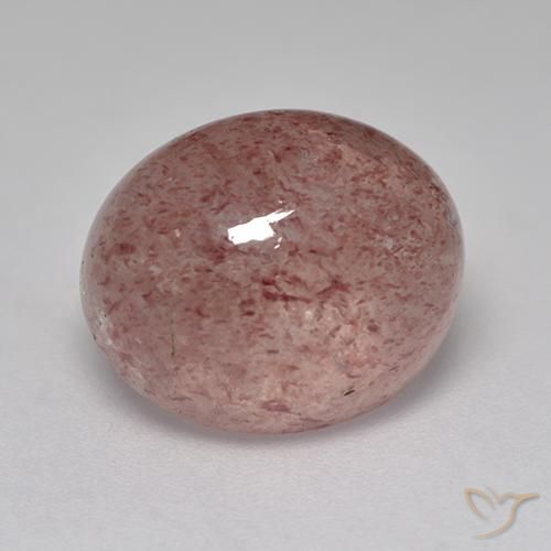 Quartzo Morango Rosa Terroso Natural 7.57ct, oval, Translúcido