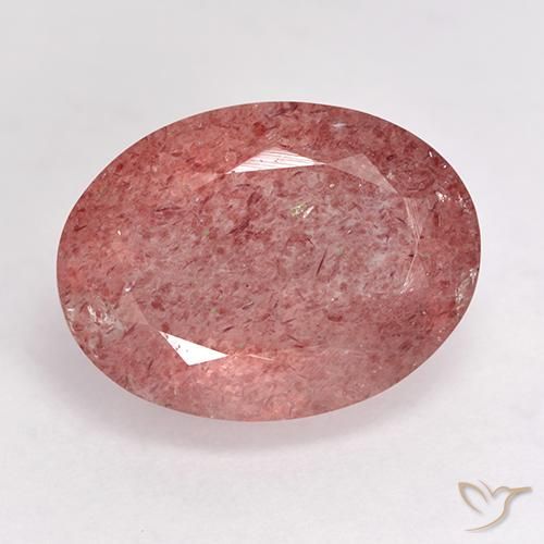 9.30ct Natural rosa rosa Quartzo Morango, oval, Translúcido