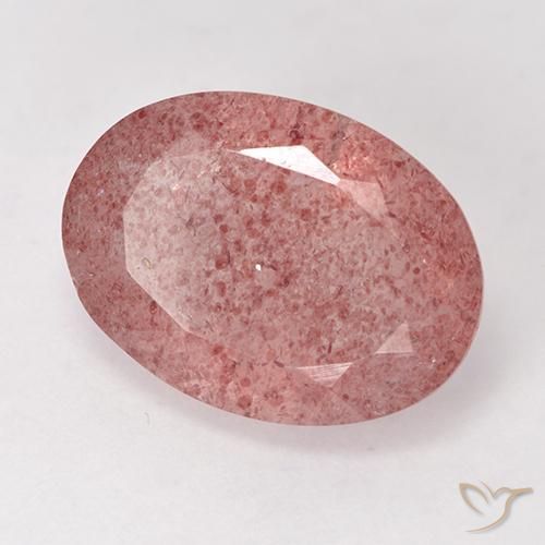 Quartzo Morango rosa médio Natural 7.38ct, oval, Translúcido