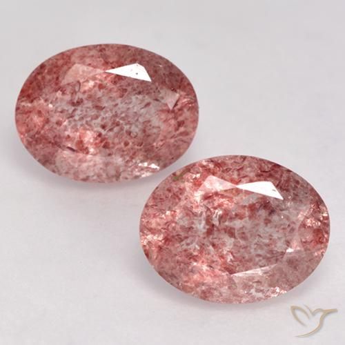 3.33ctw Natural rosa médio Quartzo Morango, oval, Translúcido
