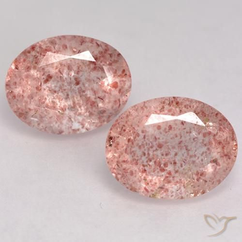 3.50ctw Natural rosa médio Quartzo Morango, oval, Transparente