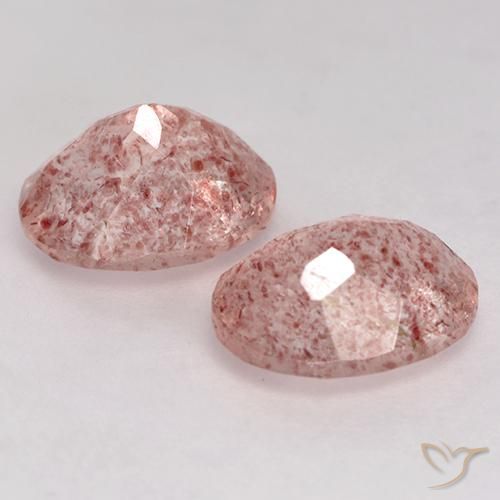 Pedras preciosas de Quartzo Morango rosa médio natural de 3.50 ct, oval, Transparente