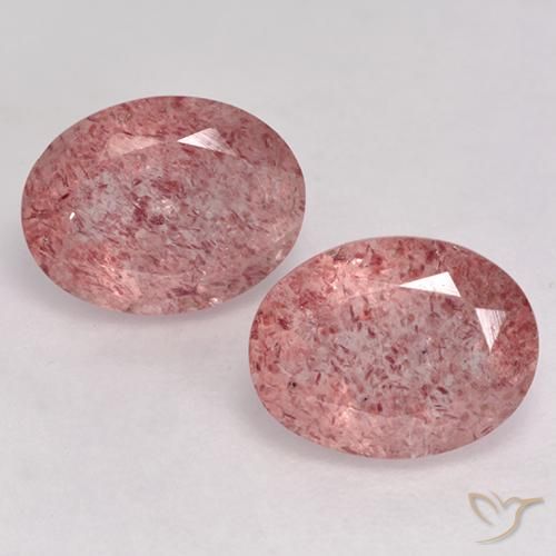 3.49ctw Natural rosa médio Quartzo Morango, oval, Translúcido
