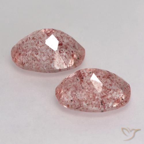 Pedras preciosas de Quartzo Morango Rosa Terroso natural de 3.10 ct, oval, Transparente