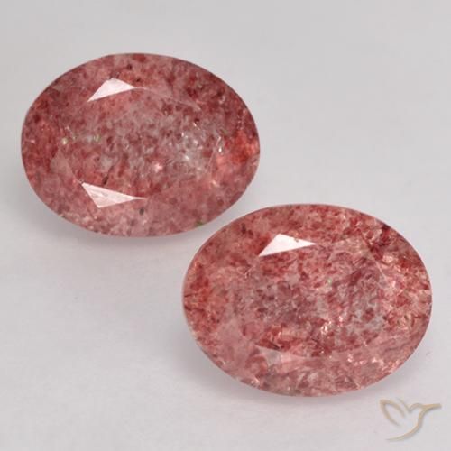 3.65ctw Natural Rosa brilhante Quartzo Morango, oval, Translúcido