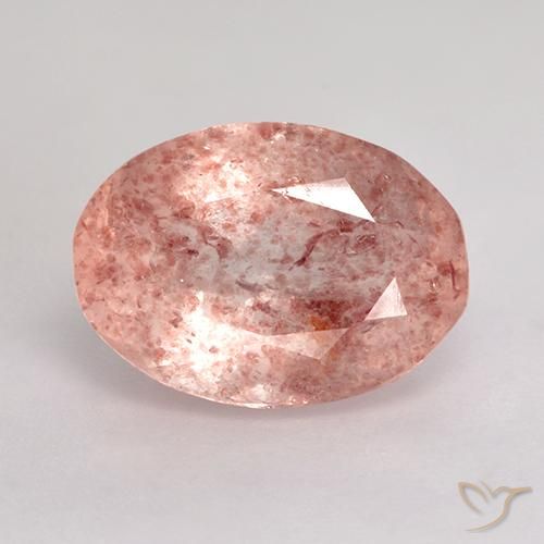 4.27ct Natural Rosa Médio Claro Quartzo Morango, oval, Translúcido