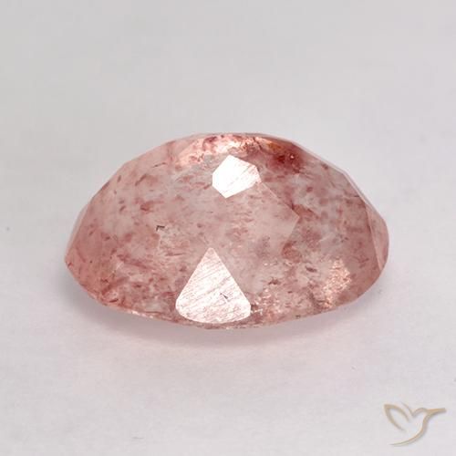 Quartzo Morango Rosa Médio Claro Natural 4.27ct, oval, Translúcido