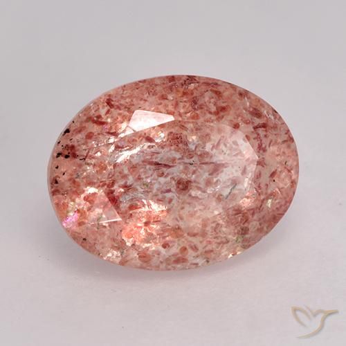 Quartzo Morango rosa médio Natural 1.88ct, oval, Translúcido