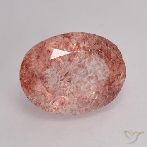 Quartzo Morango rosa rosa Natural 1.94ct, oval, Translúcido