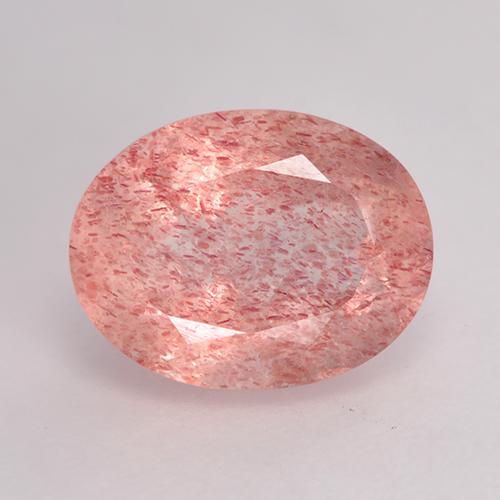 Quartzo Morango Rosa Terroso Natural 1.98ct, Corte Oval, Translúcido