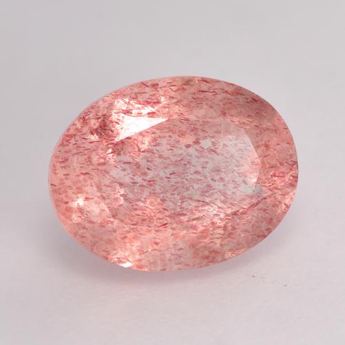 Quartzo Morango Rosa Terroso Natural 1.98ct, Corte Oval, Translúcido