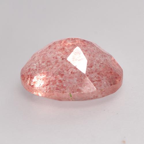Quartzo Morango Rosa Terroso Natural 1.98ct, Corte Oval, Translúcido