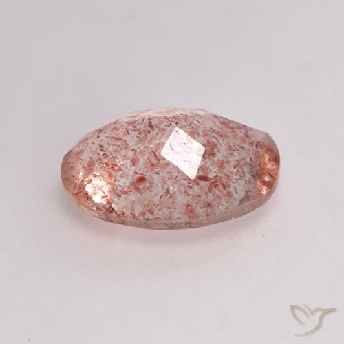 Quartzo morango rosa natural 1,53ct, corte oval, transparente
