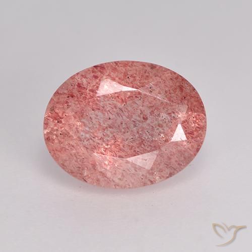 1.72ct Natural rosa rosa Quartzo Morango, oval, Translúcido