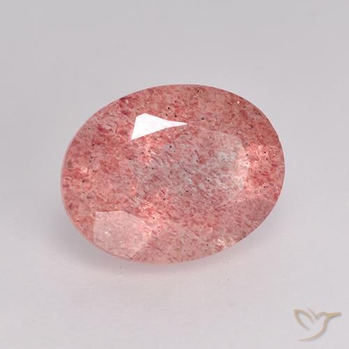 Quartzo Morango rosa rosa Natural 1.72ct, oval, Translúcido