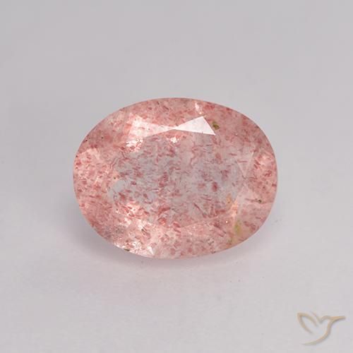 1.62ct Natural rosa médio Quartzo Morango, oval, Translúcido