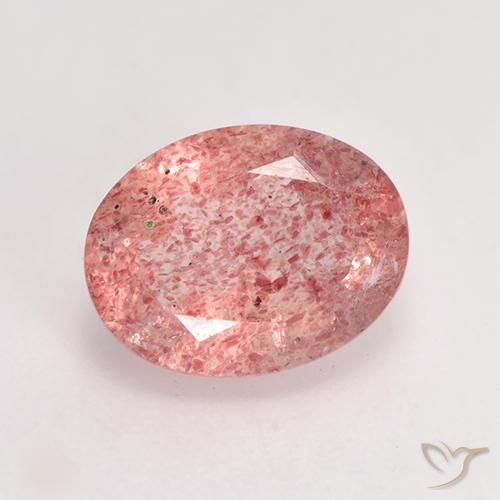 1.79ct Natural Rosa Médio Claro Quartzo Morango, oval, Translúcido