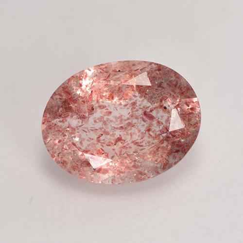 Quartzo Morango rosa médio Natural 1.68ct, Corte Oval, Translúcido