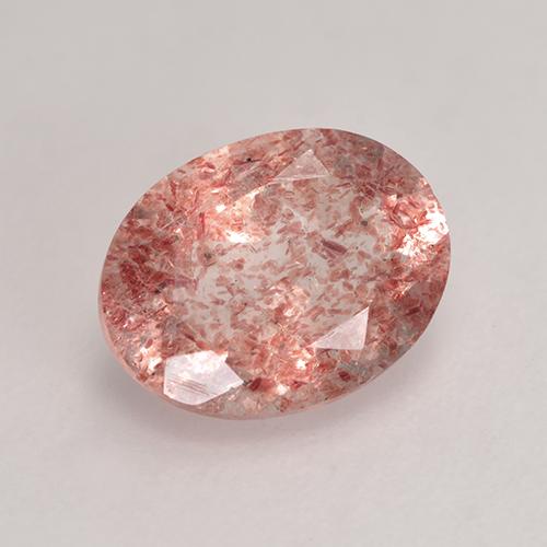 Quartzo Morango rosa médio Natural 1.68ct, Corte Oval, Translúcido
