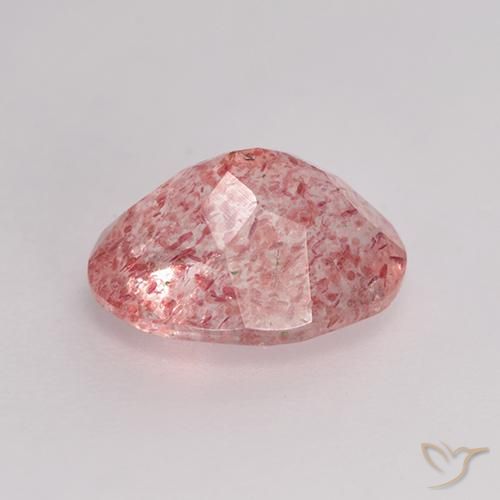 Quartzo Morango Rosa choque claro Natural 1.62ct, oval, Translúcido