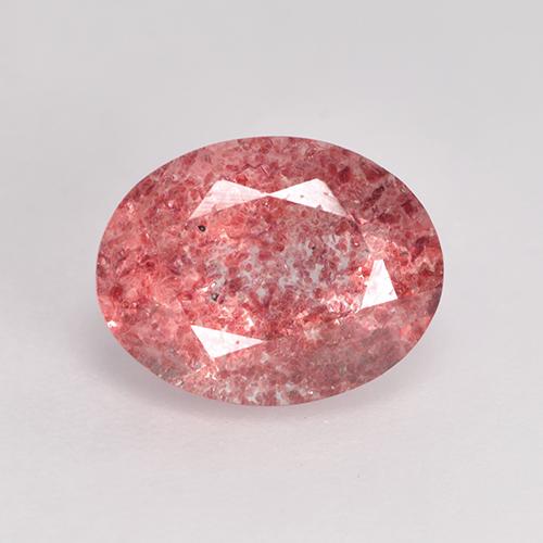 Quartzo Morango rosa médio Natural 1.77ct, Corte Oval, Translúcido