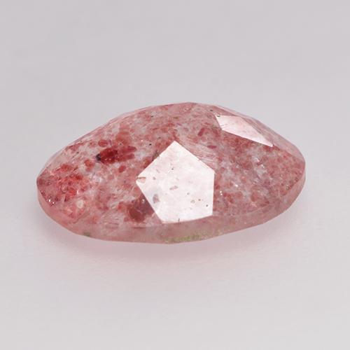 Quartzo morango vermelho natural 1,36ct, corte oval, translúcido
