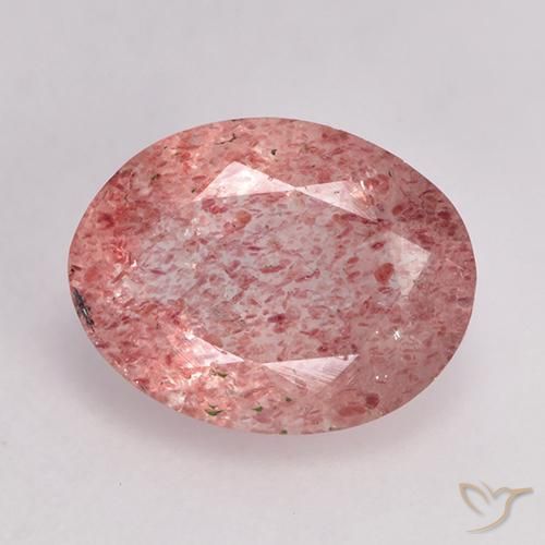 1.51ct Natural Rosa Médio Claro Quartzo Morango, oval, Translúcido