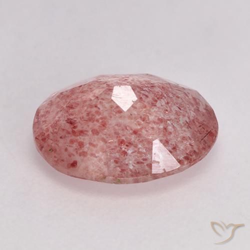 Quartzo Morango Rosa Médio Claro Natural 1.51ct, oval, Translúcido