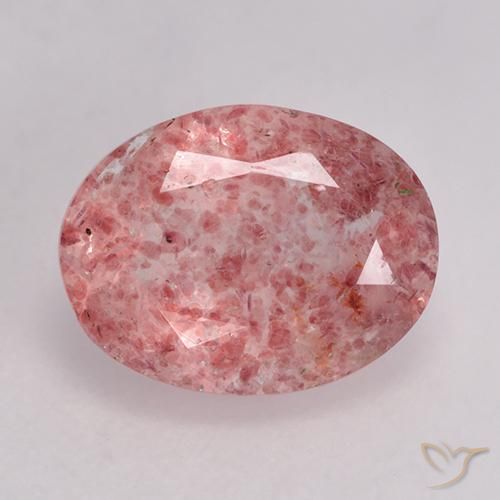 1.51ct Natural Rosa Intenso Quartzo Morango, oval, Translúcido