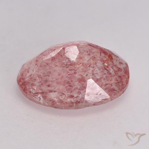 Quartzo Morango Rosa Intenso Natural 1.51ct, oval, Translúcido