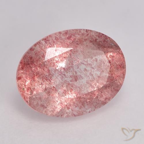 Quartzo Morango rosa médio Natural 1.60ct, oval, Translúcido
