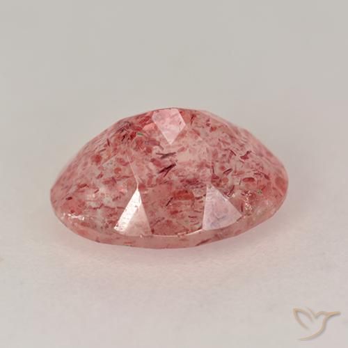 Quartzo Morango rosa médio Natural 1.74ct, oval, Translúcido