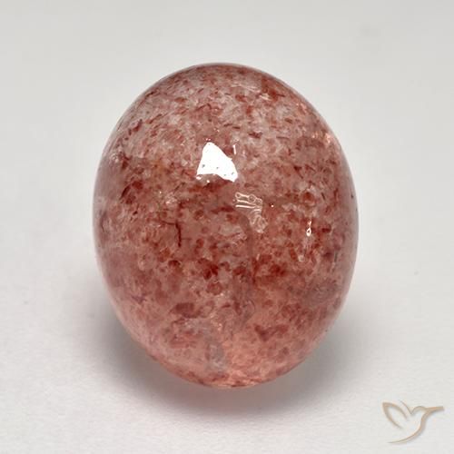 7.86ct Natural Vermelho Tijolo Claro Quartzo Morango, oval, Translúcido