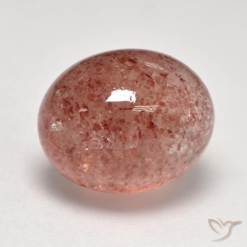 Quartzo Morango Vermelho Tijolo Claro Natural 7.86ct, oval, Translúcido